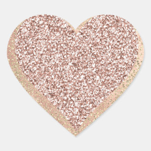 Gold Roos Glitter Girly Blush Lux Heart Blush Hart Sticker