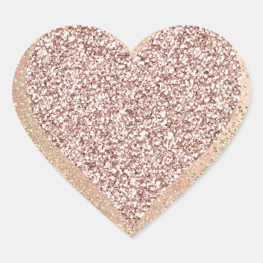 Gold Roos Glitter Girly Blush Lux Heart Blush Hart Sticker (Voorkant)