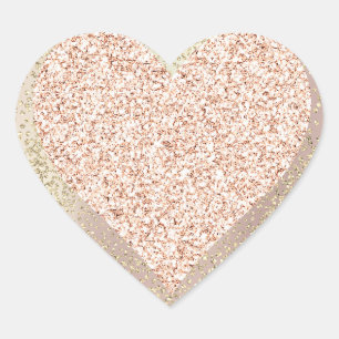 Gold Roos Glitter Girly Blush Lux Heart Sweet Brid Hart Sticker