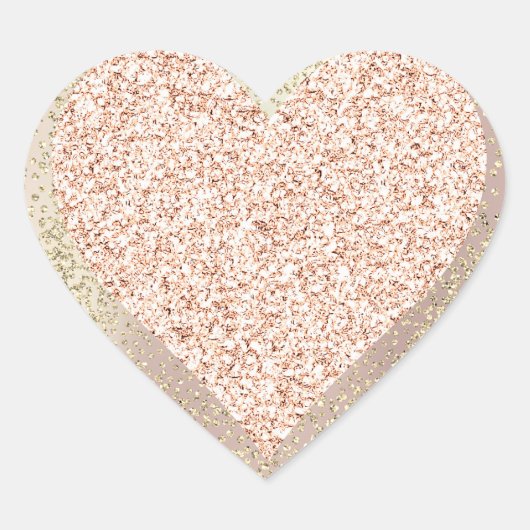 Gold Roos Glitter Girly Blush Lux Heart Sweet Brid Hart Sticker (Voorkant)
