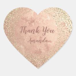 Gold Roos Glitter Skinny Blush Lux Hartelijk dank Hart Sticker