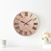 Gold Roos Gold Copper Grungy Bronze Roman Nummers Grote Klok (Huis)