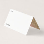 Gold & Roos Gold Glitter Accent Recipent Tent Kaar Visitekaartje (Achterkant)