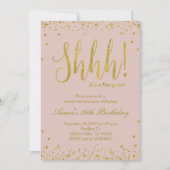 Gold & Roos Gold verjaardagsfeestuitnodiging Kaart (Voorkant)