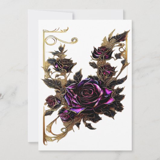 Gold roos Invitation Kaart (Voorkant)