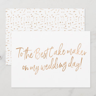 Gold Roos Kaart voor bruiloft Baker