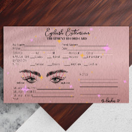 Gold Roos Lash Client Record Script Calligrafie Visitekaartje