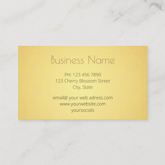 Gold Roos Mandala Pattern Visitekaartje (Achterkant)