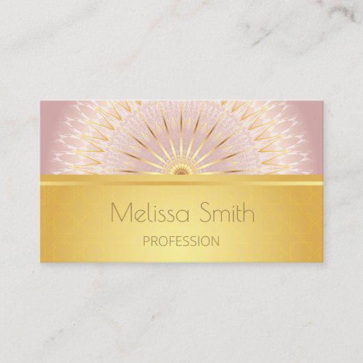 Gold Roos Mandala Pattern Visitekaartje (Voorkant)