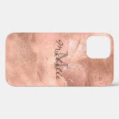 Gold Roos Marble - Elegant Monogram Case-Mate iPhone Case (Achterkant (horizontaal))
