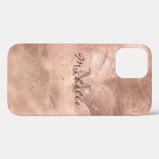 Gold Roos Marble - Elegant Monogram Case-Mate iPhone Case (Achterkant (horizontaal))