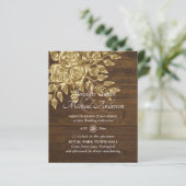 Gold Roos Metallic Wedding Invitations (Staand voorkant)
