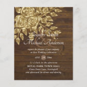 Gold Roos Metallic Wedding Invitations (Voorkant)