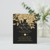 Gold Roos Metallic Wedding Invitations (Staand voorkant)