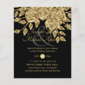 Gold Roos Metallic Wedding Invitations (Voorkant)