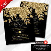 Gold Roos Metallic Wedding Invitations