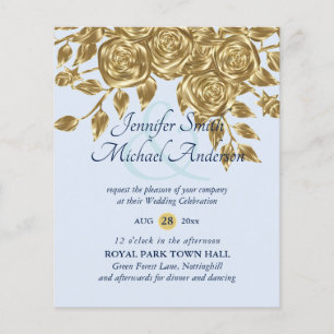 Gold Roos Metallic Wedding Invitations