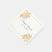 Gold Roos Monogram Weddenschap Napkin Servet (Hoek)