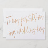 Gold Roos "Op mijn ouders op mijn trouwdag" Kaart (Voorkant)