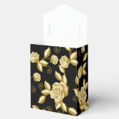 Gold Roos op zwarte doos Bedankdoosjes (Geopend)