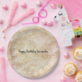 Gold Roos roze luipaard afdrukken Papieren Bordje (Feest)