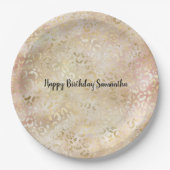 Gold Roos roze luipaard afdrukken Papieren Bordje (Voorkant)