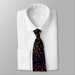 Gold Roos Roze Paarse Muzieknoten Necktie Stropdas
