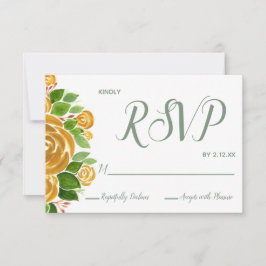 Gold Roos RSVP-kaart RSVP Kaartje
