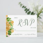 Gold Roos RSVP-kaart RSVP Kaartje (Staand voorkant)