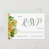 Gold Roos RSVP-kaart RSVP Kaartje (Voorkant / Achterkant)