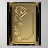 Gold Roos Sjabloon Achtergrond Aangepast Poster (Voorkant)