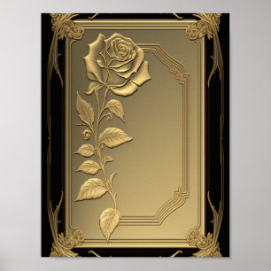 Gold Roos Sjabloon Achtergrond Aangepast Poster
