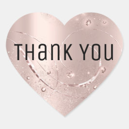 Gold Roos Spark Dank je naam Dank je wel Hart Sticker