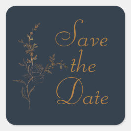 Gold Roos Stem Save the Date Sticker