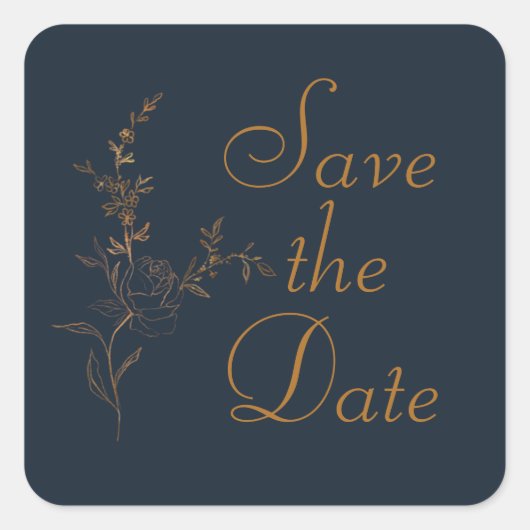 Gold Roos Stem Save the Date Sticker (Voorkant)