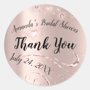 Gold Roos Strokes Dank je Vrijgezellenfeest Ronde Sticker