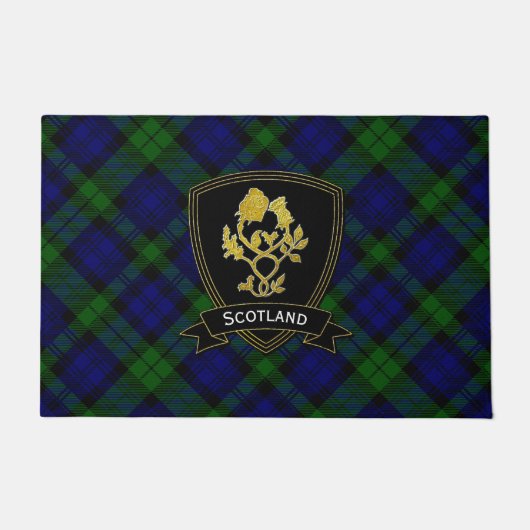 Gold Roos Thistle Tartan Pset Deurmat (Voorkant)