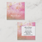 *~* Gold Roos Waterverf Floral Glitter Lavender Vierkante Visitekaartje (Voorkant / Achterkant)