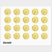 Gold Roos Wax Seal klassiek ronde sticker (Vel)