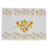 Gold Roos Weddenschap Grote Gift Bag Groot Cadeauzakje (Achterkant)