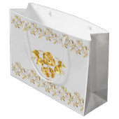 Gold Roos Weddenschap Grote Gift Bag Groot Cadeauzakje (Achterkant Gekanteld)