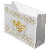 Gold Roos Weddenschap Grote Gift Bag Groot Cadeauzakje (Voorkant Gekanteld)