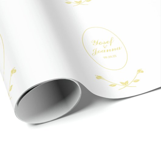 Gold Roos Wedding Cadeaupapier (Rol Hoek)