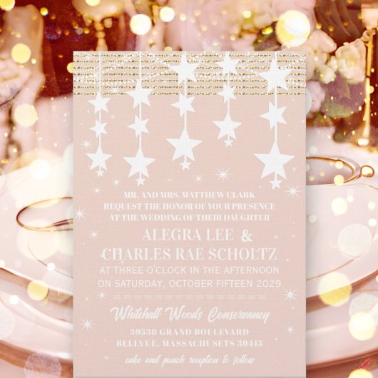 Gold Roos Wedding Chalkboard onder de sterren Kaart