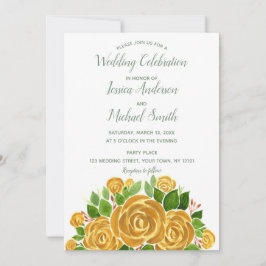 Gold Roos Wedding Kaart