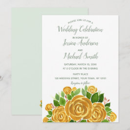Gold Roos Wedding Kaart