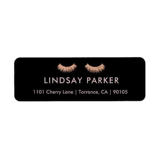 Gold Roos wimper make-up retour adreslabels Etiket (Voorkant)