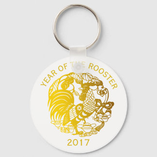 Gold Rooster Chinees aangepast jaar Zodiac BirthD Sleutelhanger