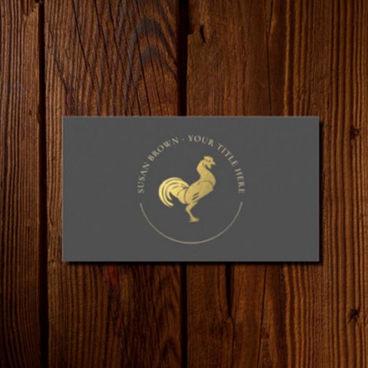 Gold Rooster Logo Visitekaartje