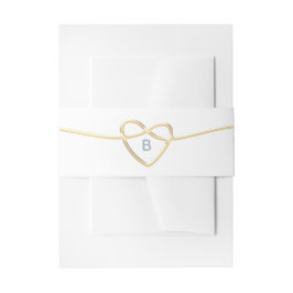 Gold Rope Heart Wedding Belly Band Uitnodigingen Wikkel